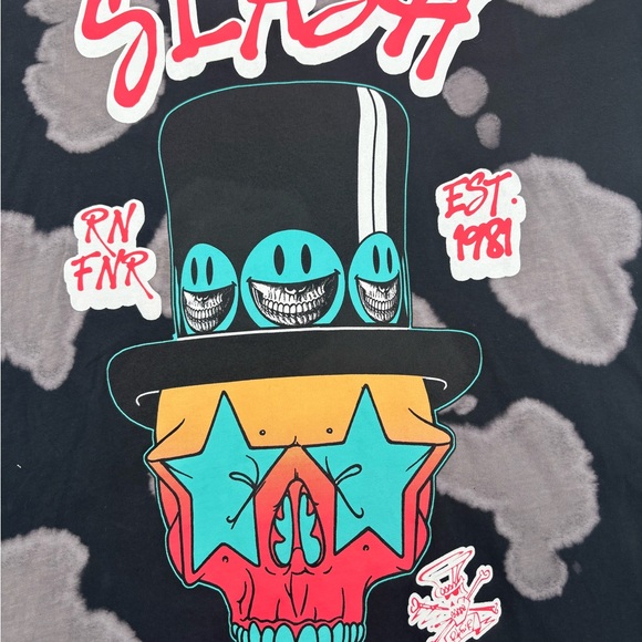 Slash Guitarist Men's S/P Guns n Roses Short Sleeve Graphic T Shirt Skull‎ Hat - Picture 6 of 6